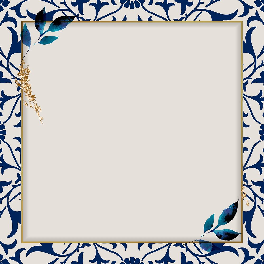 Nature ornamental border frame pattern vector 