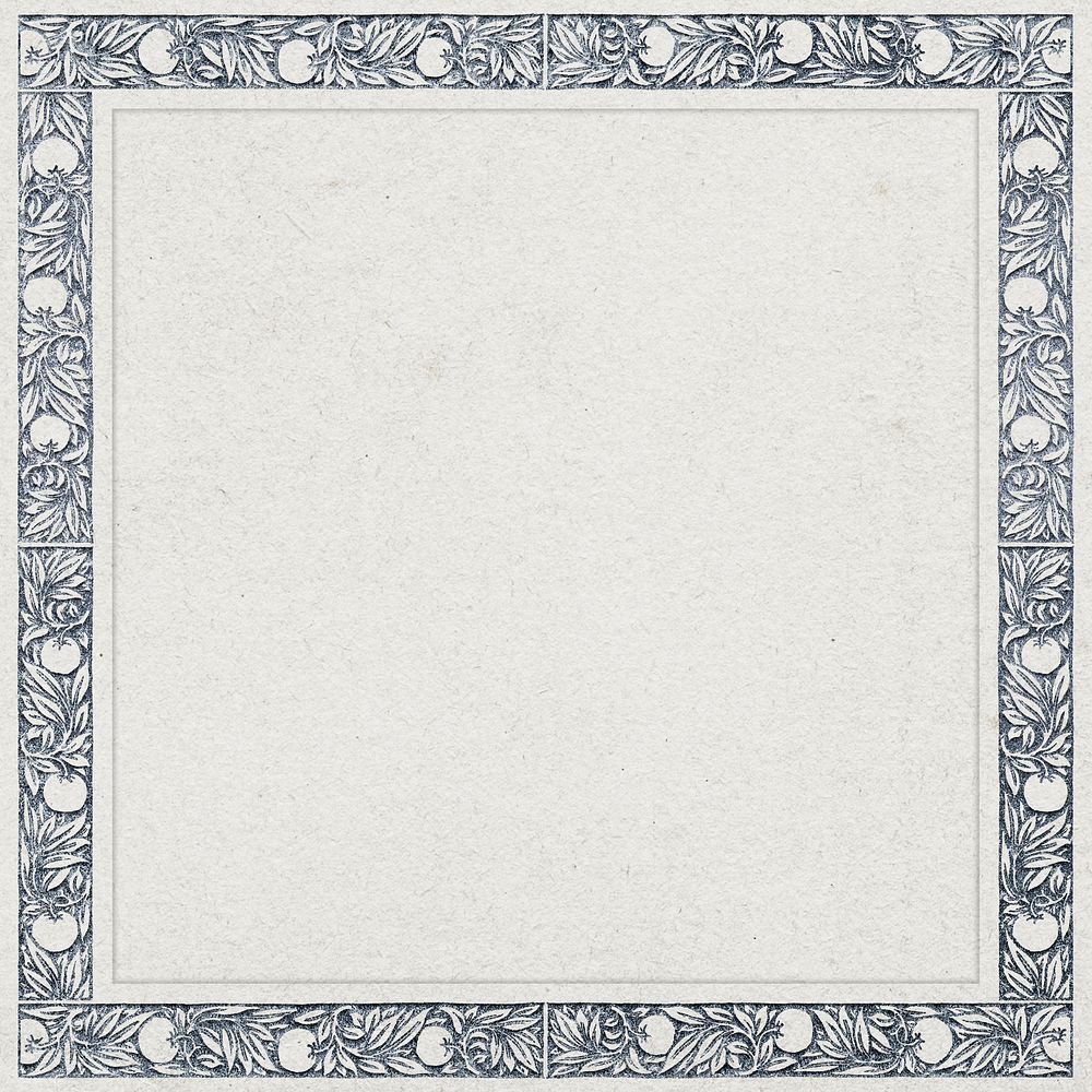 Nature ornament frame blue pattern PSD