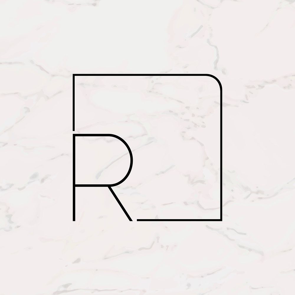 Minimal vector R logo template design
