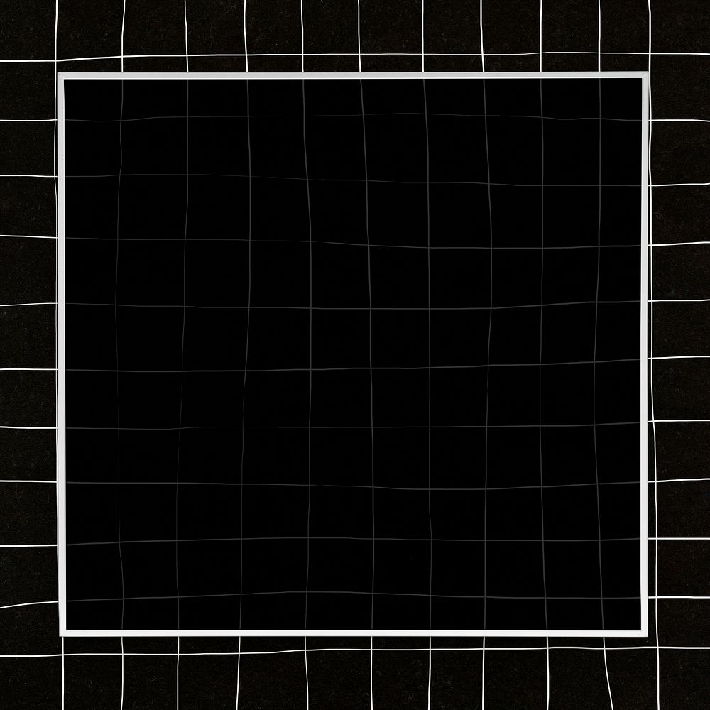 White grid frame psd black background