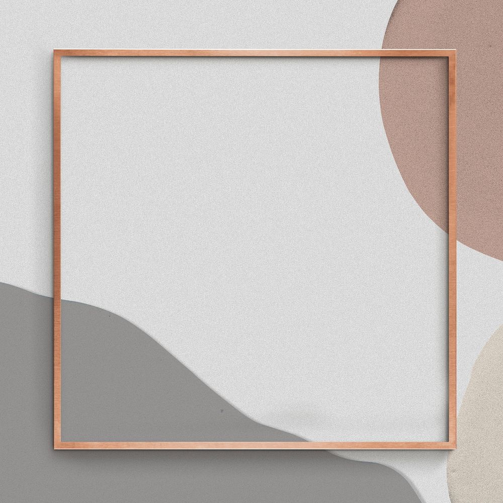 Gold frame psd gray abstract background