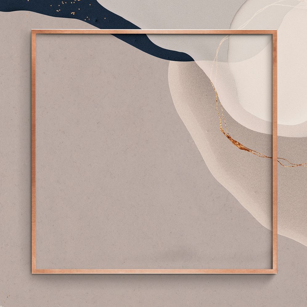Psd gold frame abstract brown background