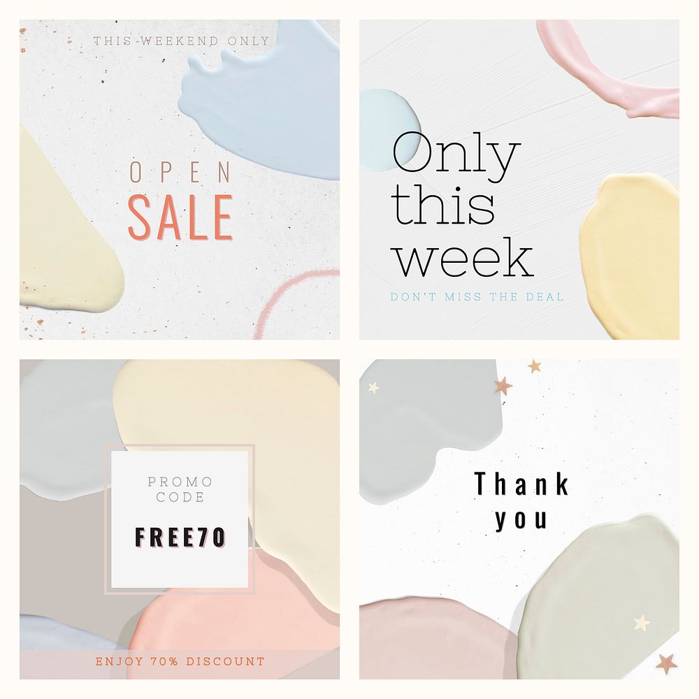 Pastel sale template collection vector 