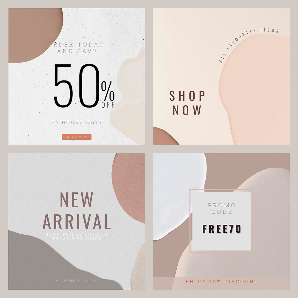 Fashion discount template collection vector