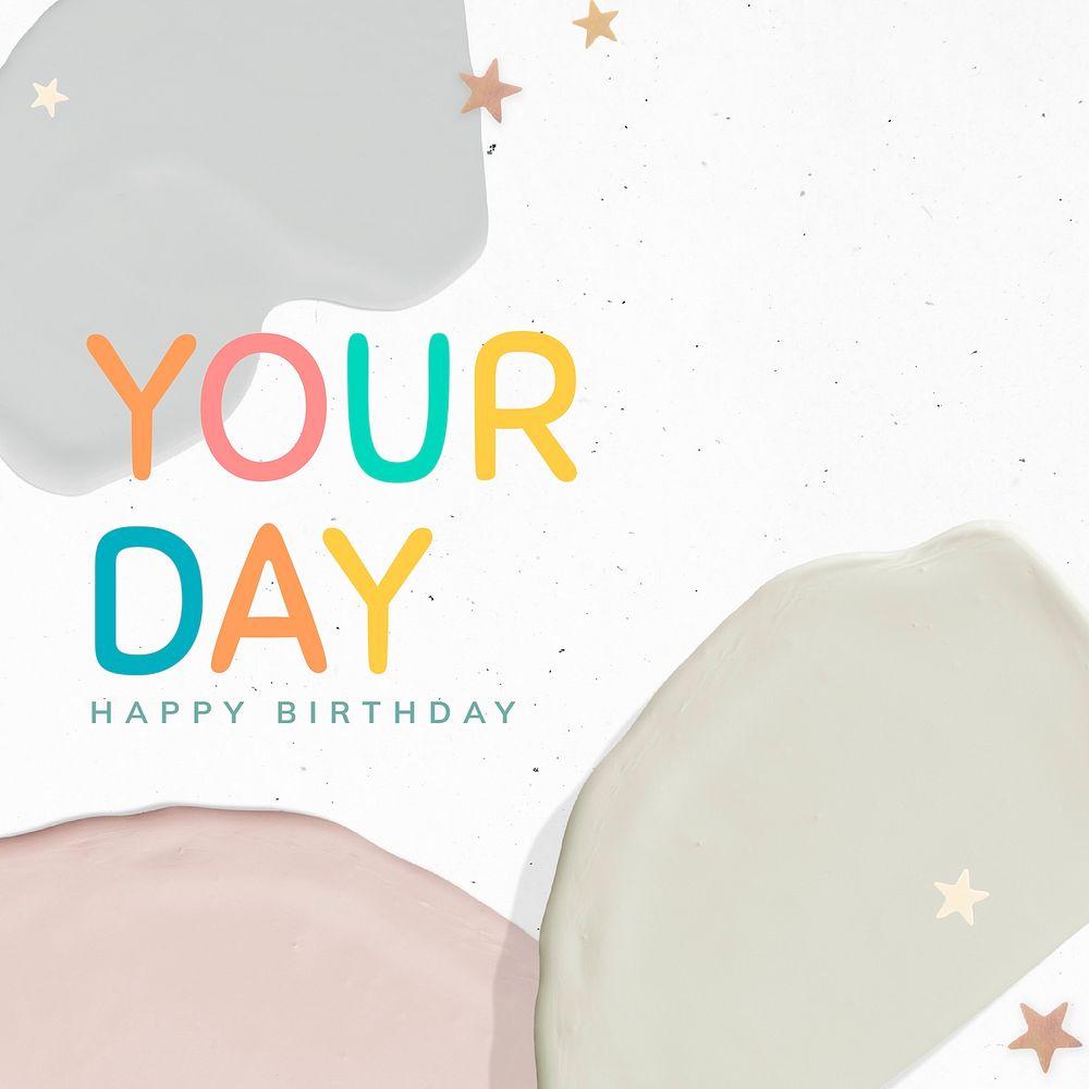 Happy birthday vector pastel card template