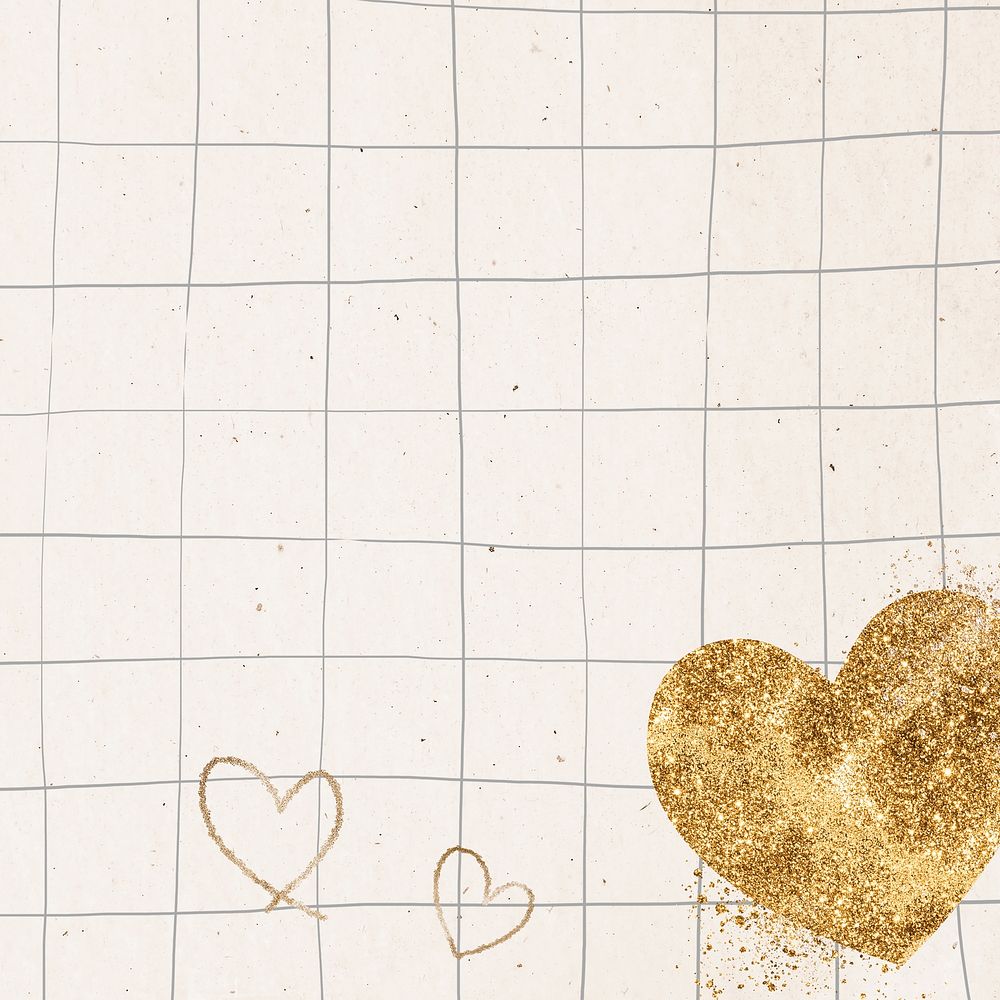 Gold love heart psd background