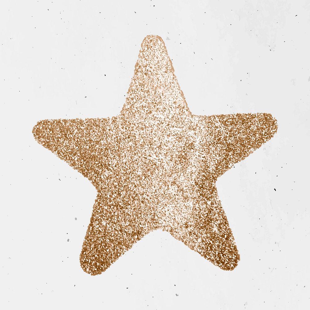 Gold glittery star vector icon