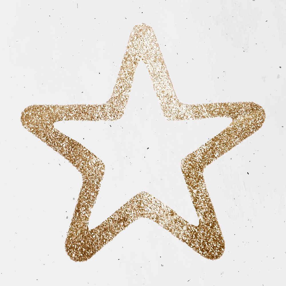 Gold glittery star vector icon