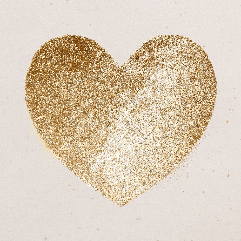 Gold sparkle psd heart icon