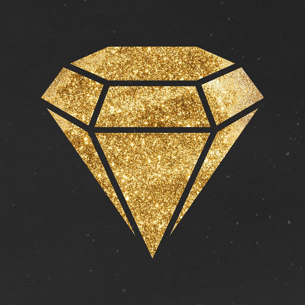 Glitter psd gold diamond symbol
