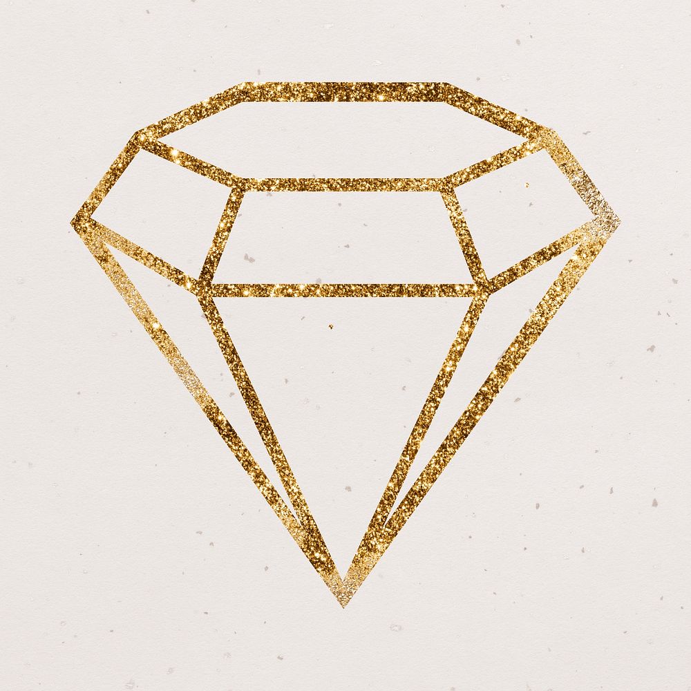 Gold sparkle psd diamond icon