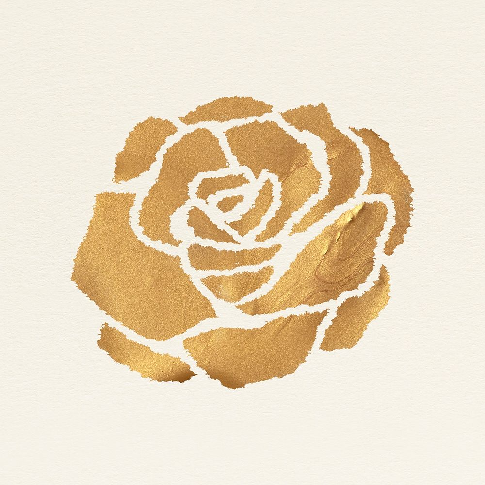 Gold glitter psd rose icon