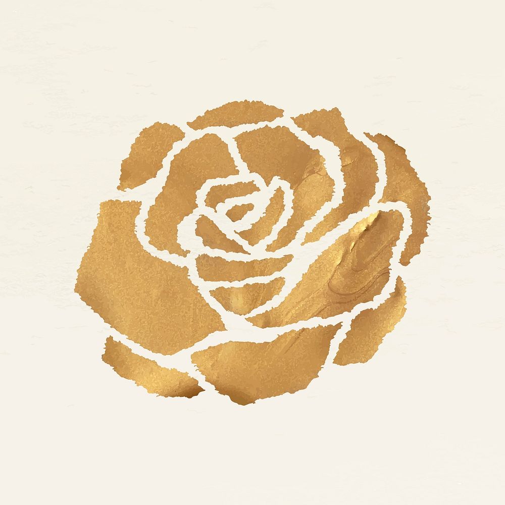 Gold rose flower icon vector