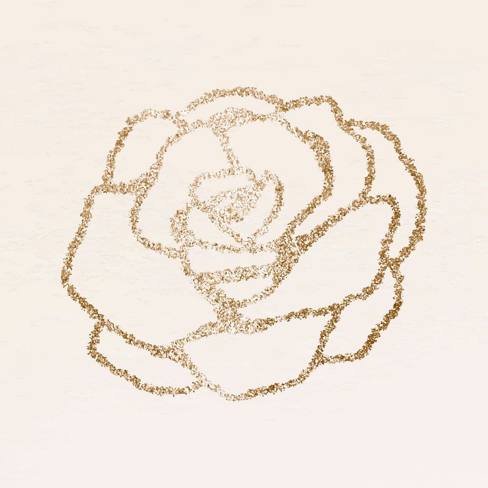 Shimmery gold rose vector icon