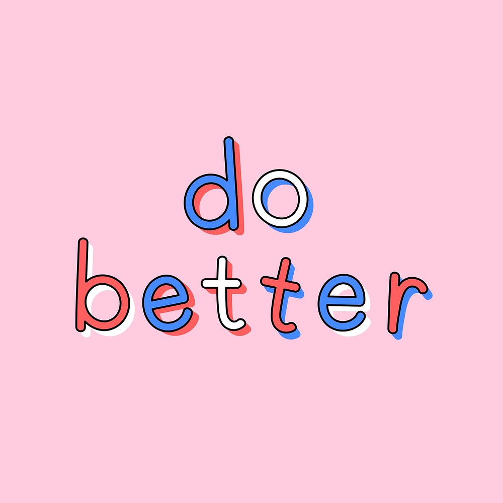 Doodle do better text psd typography on pink