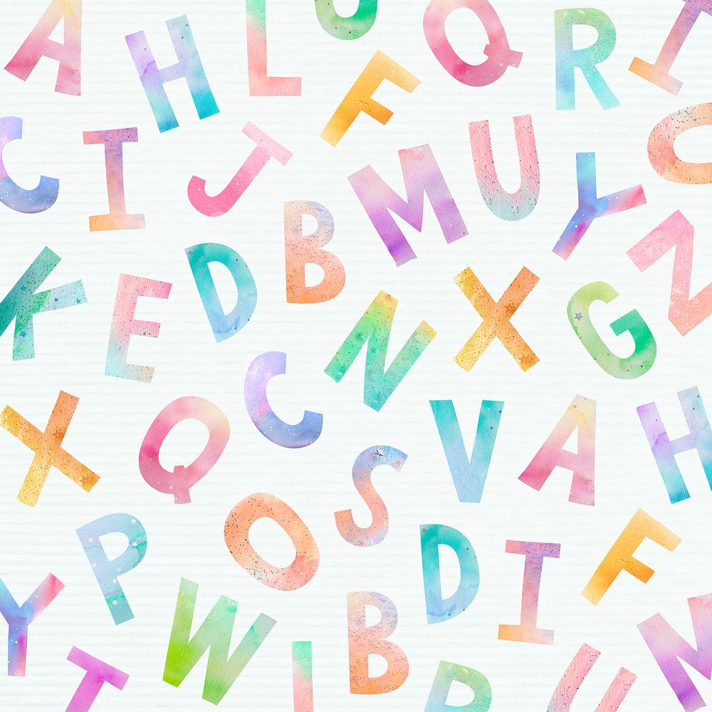 Pastel alphabet pattern wallpaper psd