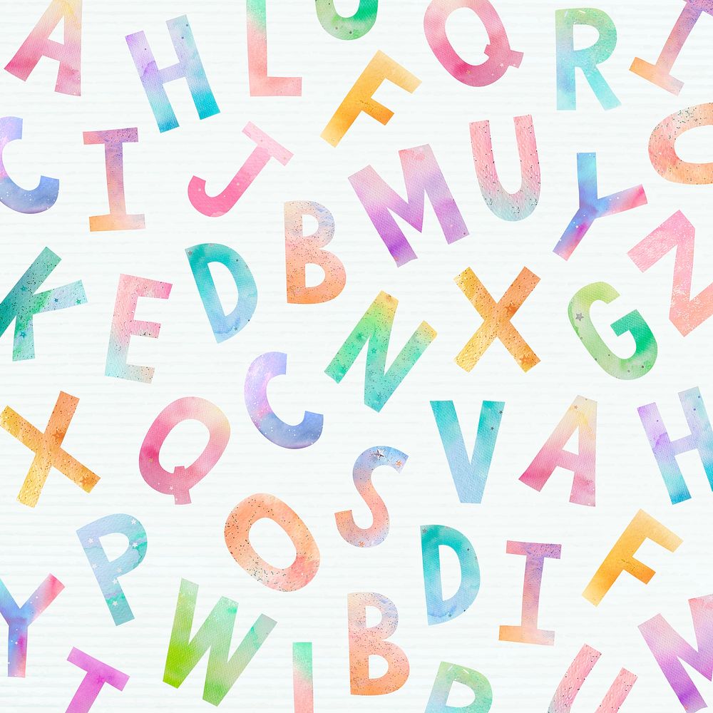 Pastel alphabet pattern wallpaper psd | Free PSD - rawpixel