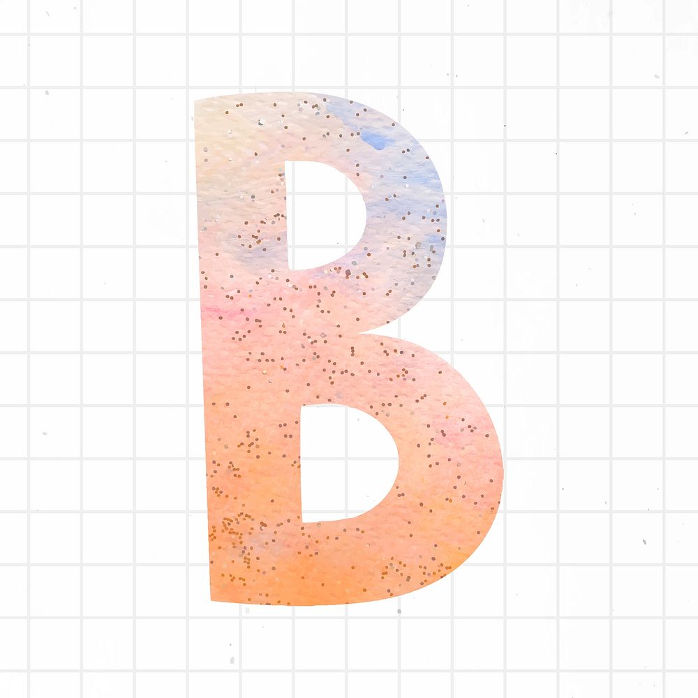 B font pastel illustration clipart