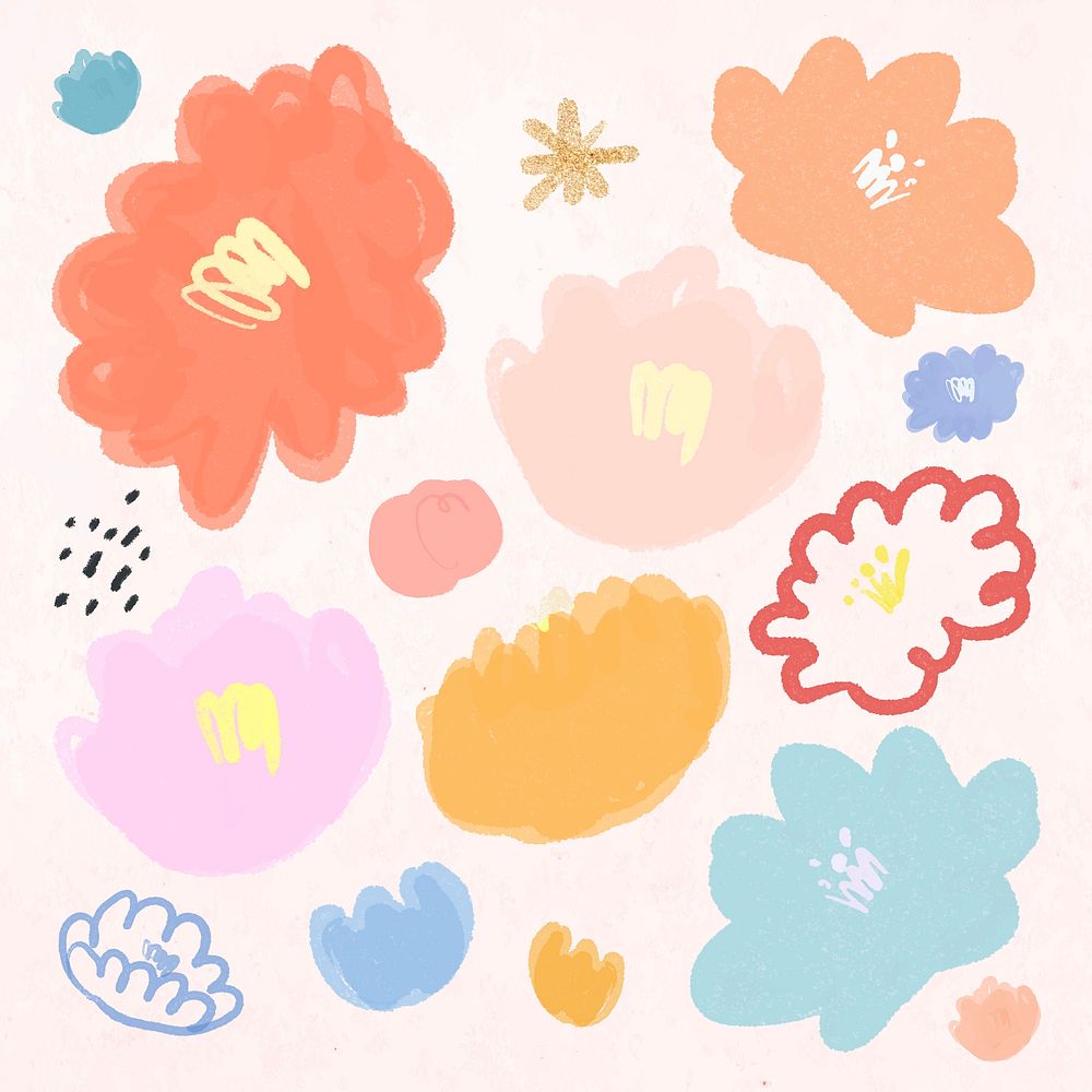 Floral pattern background vector hand drawn