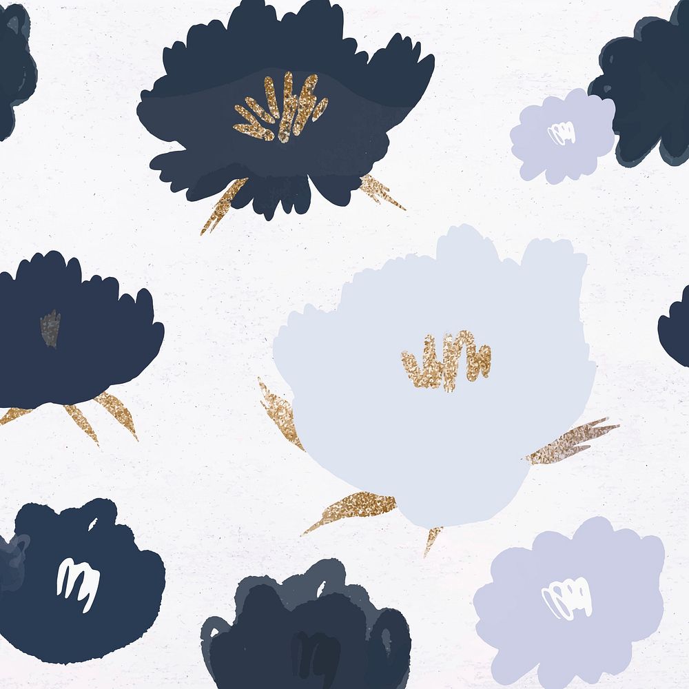 Floral pattern background vector hand drawn