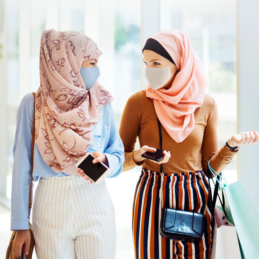 Muslim women in face mask during new normal post covid