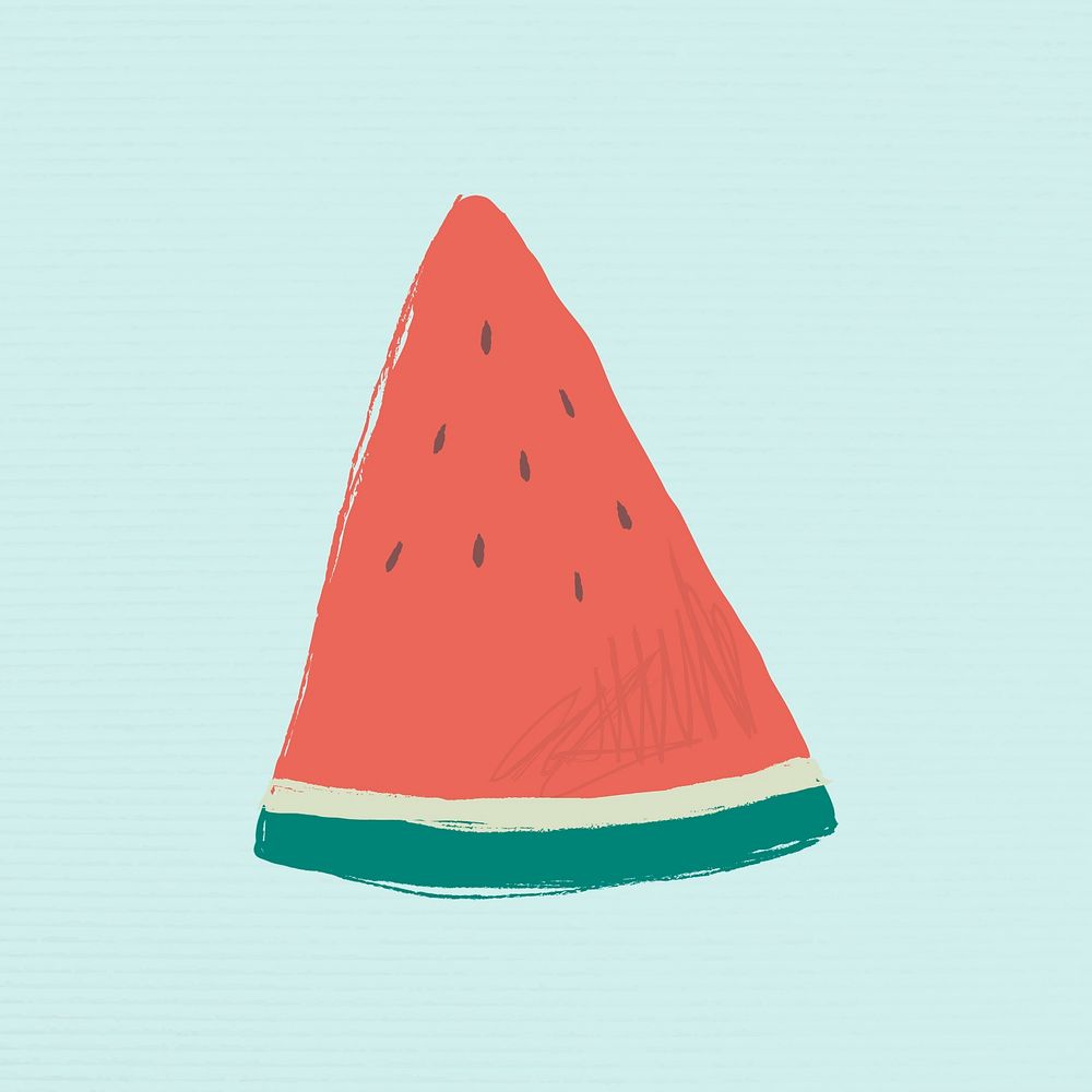 Psd cute hand drawn watermelon fruit illustration