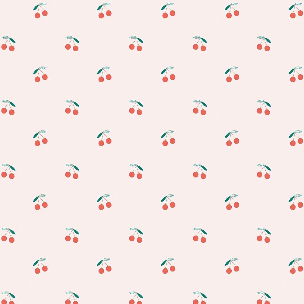 Vector seamless cherry pattern pastel background