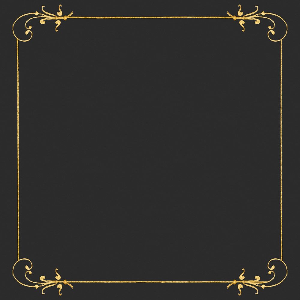 Gold filigree frame border psd