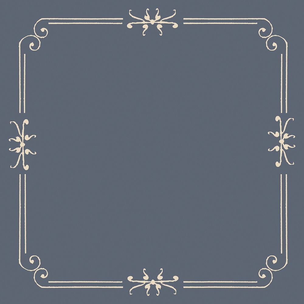 Beige filigree frame border psd