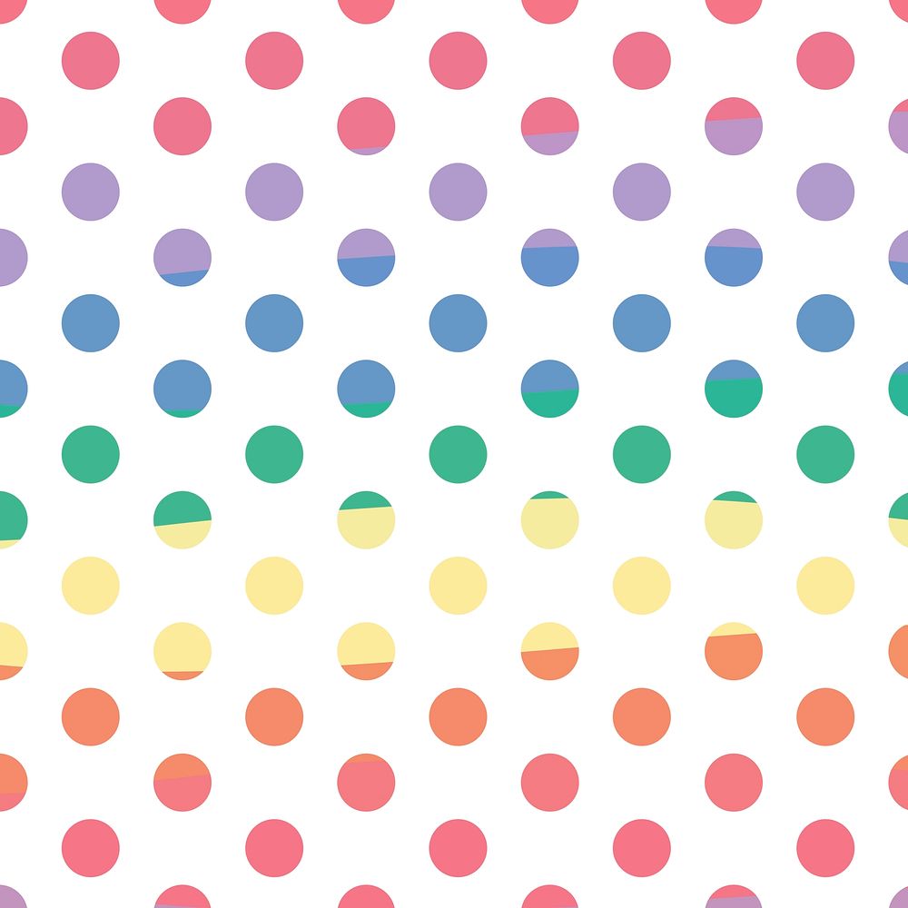 Colorful psd cute polka dot pattern for kids