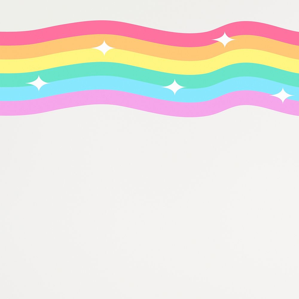 Sparkly psd cartoon rainbow background for kids