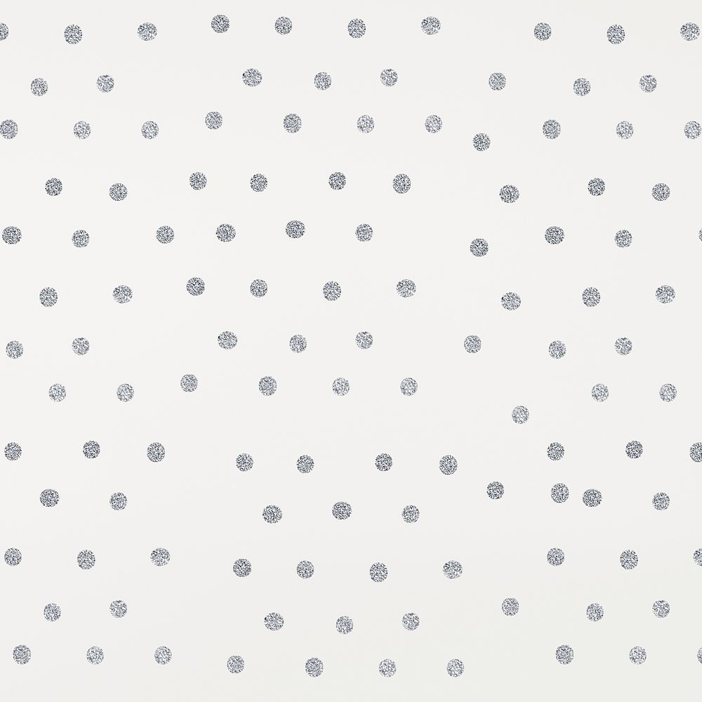 Glittery psd silver polka dot on off white background