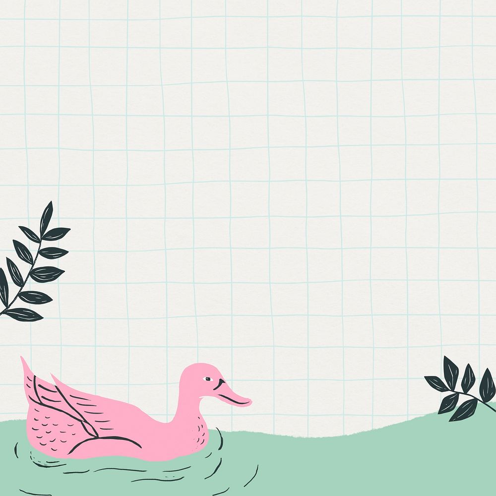 Vintage swan pattern frame psd grid background
