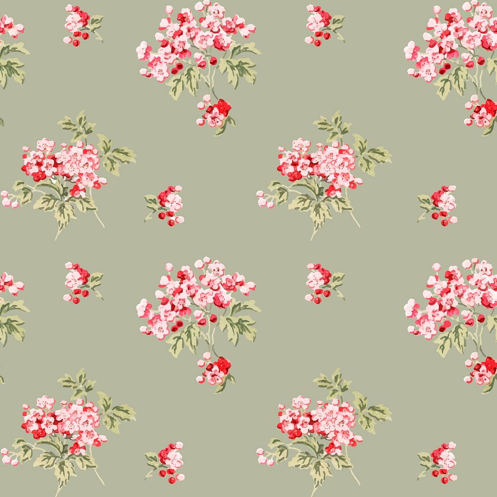 Vector colorful verbena flower pattern vintage  background