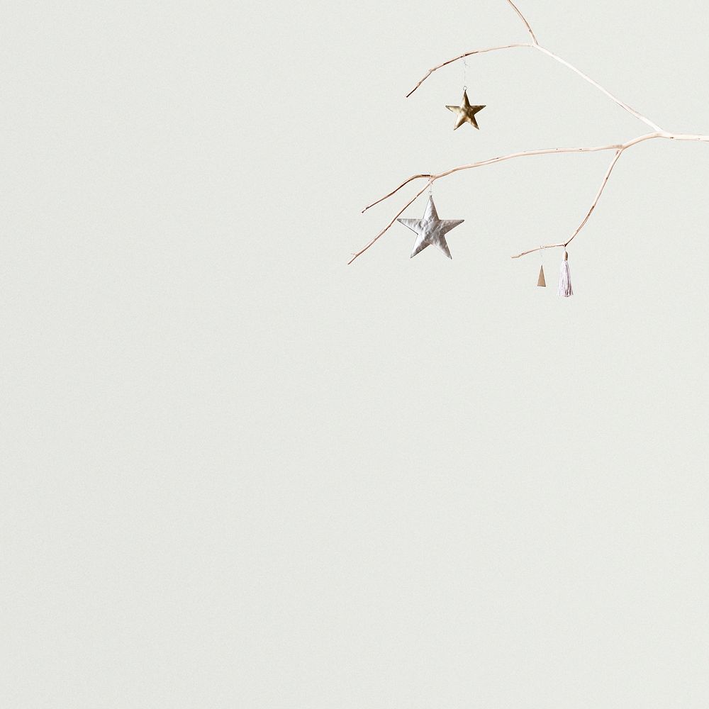 Christmas star ornaments psd with white background