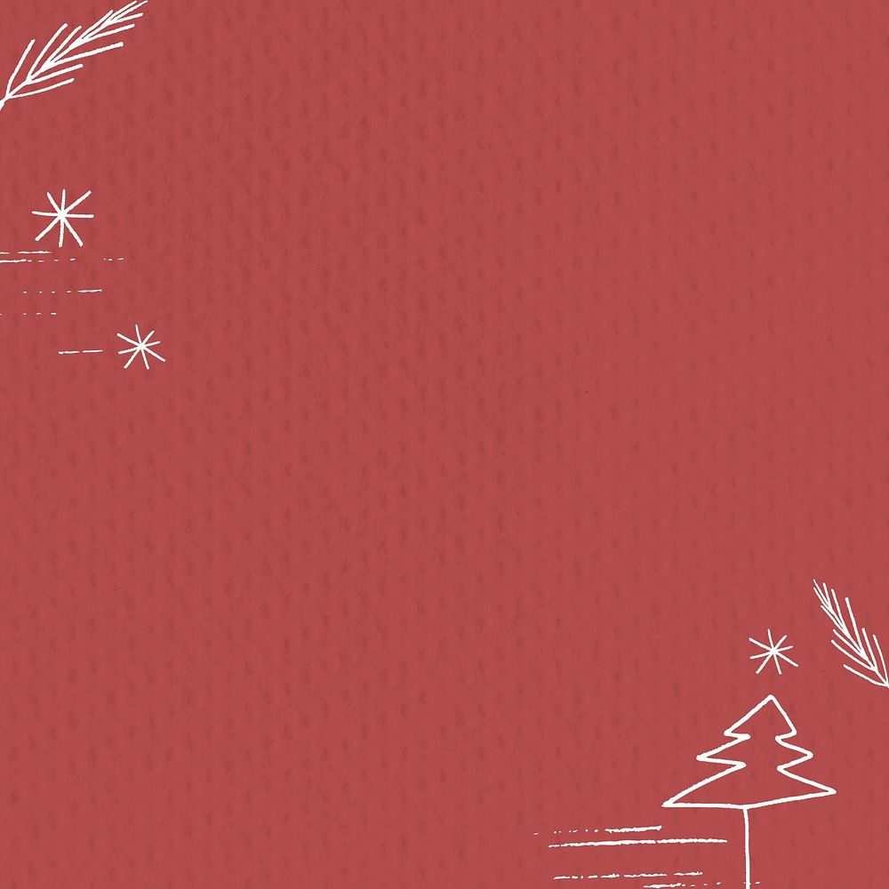 Christmas tree border frame psd on red background 