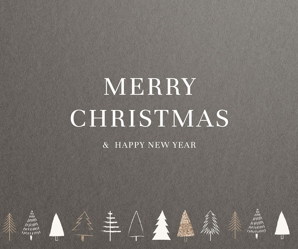 Seasons greeting message card vector Merry Christmas & happy new year