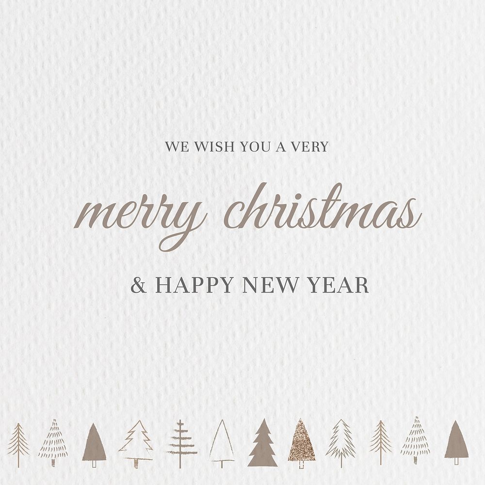 Merry Christmas greeting card vector Christmas tree pattern background