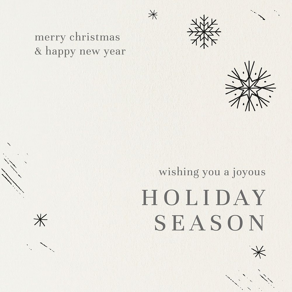 Holiday season greetings card vector snowflakes pattern