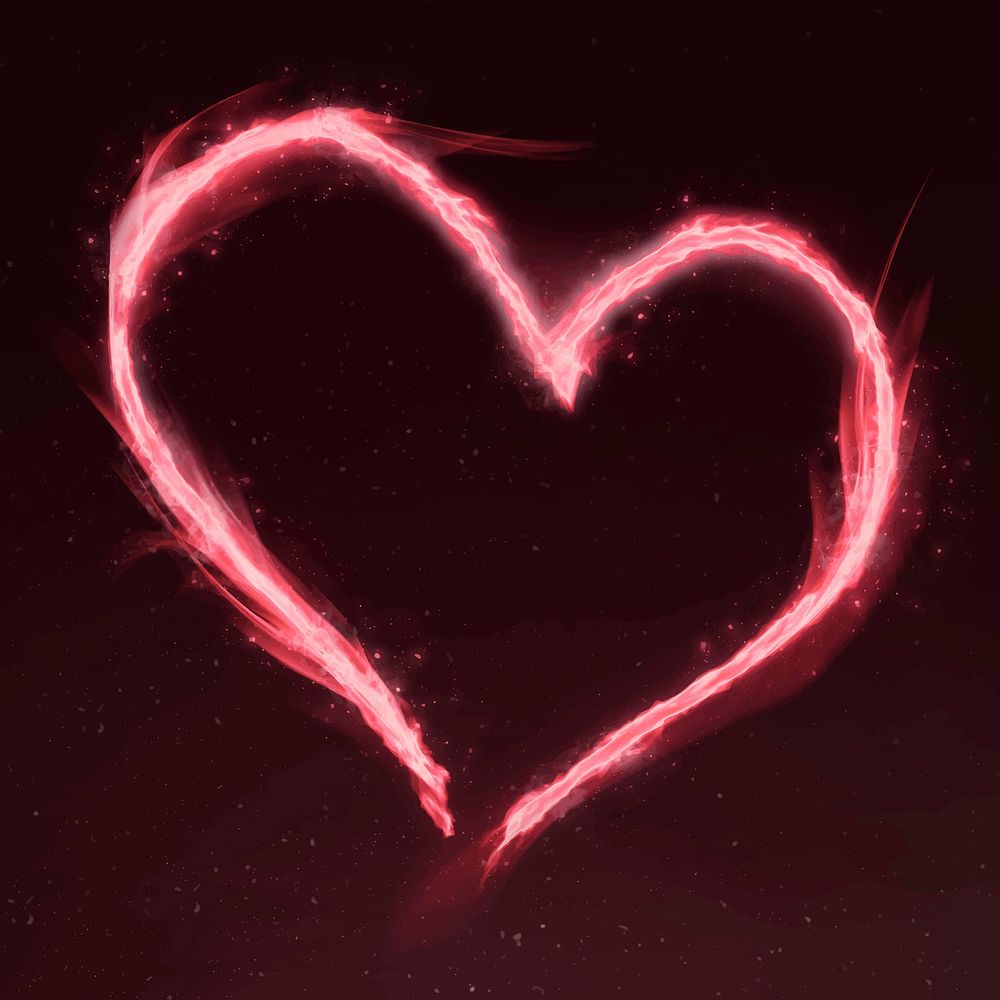 Pink heart fire frame vector