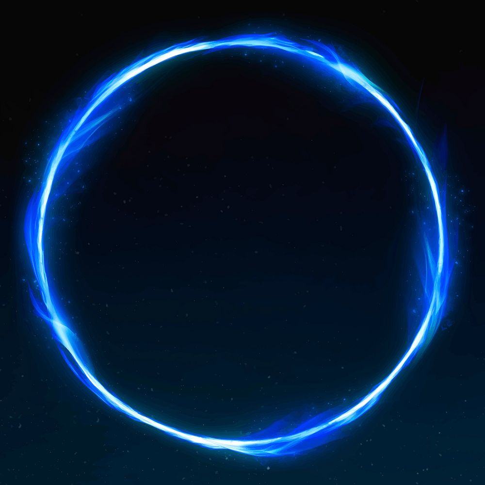 Retro blue circle fire vector frame