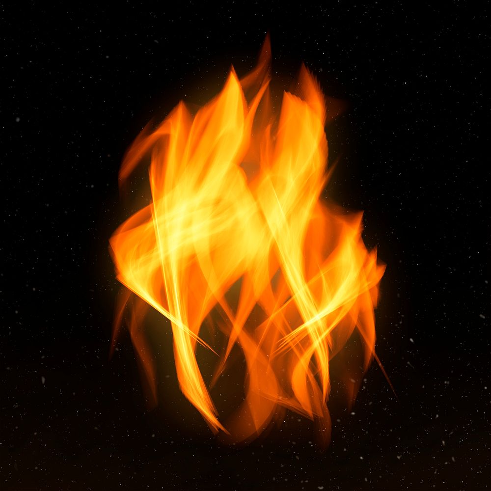 Retro orange fire flame graphic element