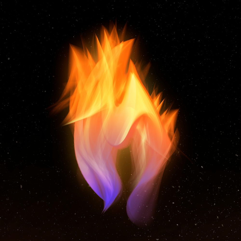 Retro gradient fire flame psd graphic element