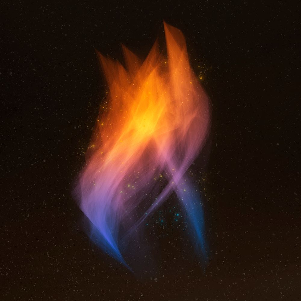 Dramatic gradient fire flame graphic element