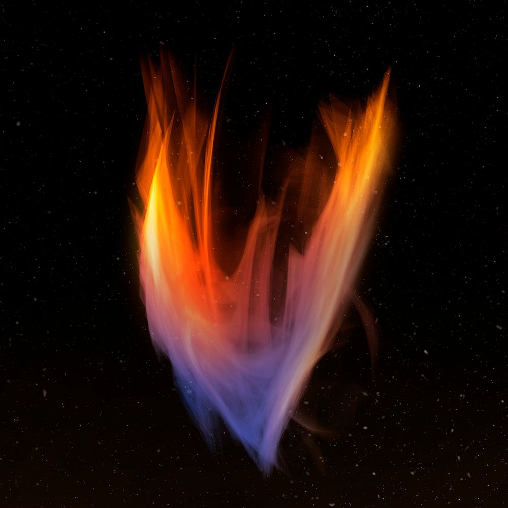 Burning gradient fire flame graphic