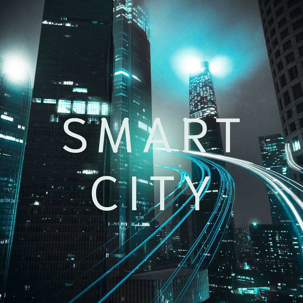 Smart city technology vector editable social media design template