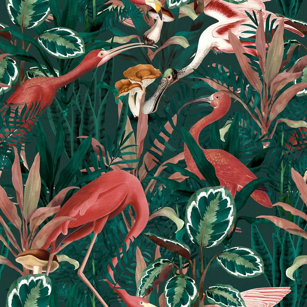 Flamingo seamless pattern psd background