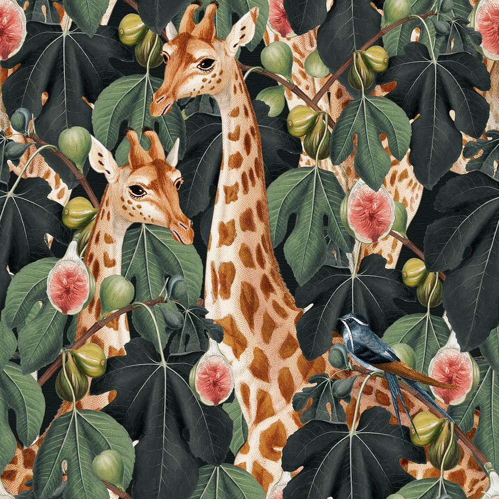 Giraffe seamless pattern background illustration