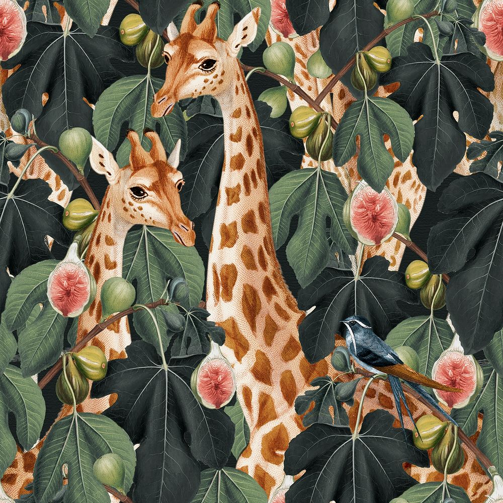 Giraffe seamless pattern psd background 