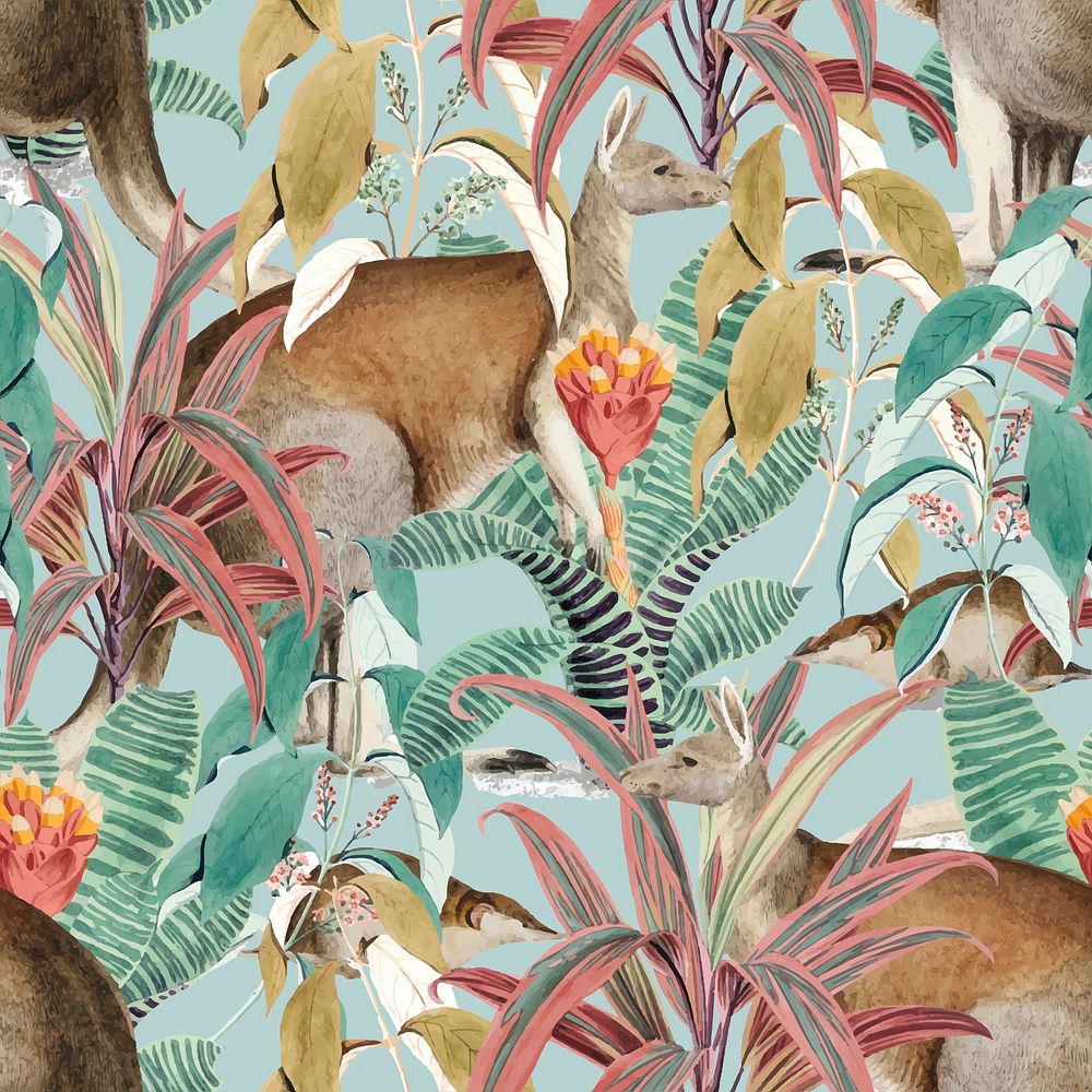Kangaroo seamless pattern vector background
